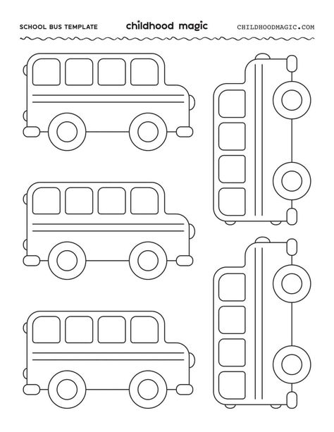 School Bus Template - Free Printable and a Bus Craft - School Bus Paper Craft, Free Printable Paper Crafts, Bus Template Free Printable, Construction Vehicles Preschool, School Bus Template Free Printable, School Bus Template, School Bus Printable, School Bus Coloring Page Free Printable, Printable School Bus Template