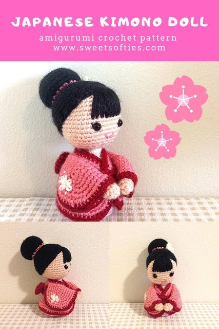 Asian Crochet Patterns, Japan Crochet Pattern, Crochet Anime Doll, Japanese Amigurumi, Crochet Chinese Doll, Japanese Crochet Patterns, Crochet Geisha Doll, Japanese Crochet, Japanese Dolls