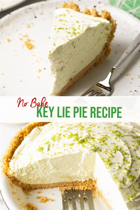 Easy No-Bake Key Lime Pie - Frozen Key Lime Pie is a refreshingly sweet and tangy summertime treat! This lime icebox pie recipe couldn't be any simpler to make, and is perfect to prepare ahead to keep in the freezer. Each bite is rich, creamy, cold and deliciously tart with just the right sweetness. Make in advance and serve at your summer potlucks and picnics! | A Spicy Perspective Key Lime No Bake, Key Lime Pie Recipe No Bake, Frozen Key Lime Pie, Key Lime Desserts, Key Lime Pie Easy, Key Lime Pie Recipe, Strawberry Cream Pies, Lime Desserts, Lime Pie Recipe