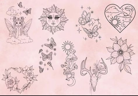 Tattoo Silhouette, Hippie Tattoo, Basic Tattoos, Mystical Tattoos, Small Finger Tattoos, Christmas Tattoo, Small Pretty Tattoos, Tasteful Tattoos, Pretty Tattoos For Women