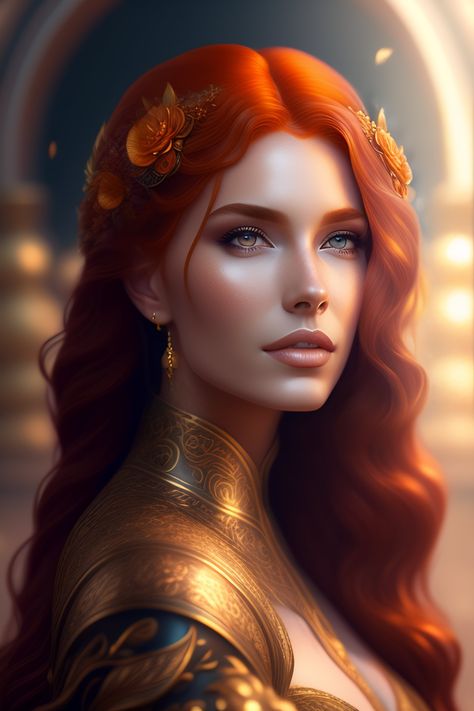 Lexica - Image similarity search results Redhead Goddess, 3d Liquid, Full Body Portrait, Body Portrait, Octane Render, Gold Eyes, Character Portraits, Graphic Illustration, Full Body