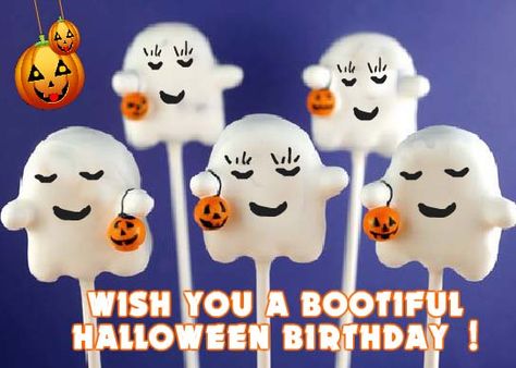 A great #Birthday #idea for your october born buddies! Make it BOOTIFUL give it #Halloween touch with this Spook-tacular #Ecard. www.123greetings.com Halloween Cake Pop Recipes, Ghost Cake Pops, Cake Pop Receita, October Born, Dessert Halloween, Postres Halloween, Ghost Cake, Dulces Halloween, Halloween Cake Pops