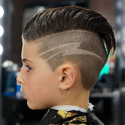 Slicked Back Undercut - Best Little Boy Haircuts: Cute Toddler Boy Hairstyles - Short, Medium, Long Haircuts and Styles For Kids #boys #boy #littleboys #boyshaircuts #menshairstyles #menshair #menshaircuts #menshaircutideas #menshairstyletrends #mensfashion #mensstyle #fade #undercut Cool Kids Haircuts, Boys Haircuts With Designs, Hair Designs For Boys, Toddler Hairstyles Boy, Short Hair For Boys, Boys Hairstyles, Cool Boys Haircuts