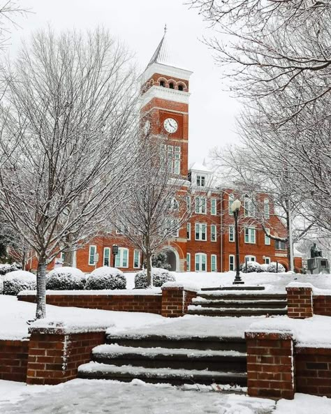 Clemson University Aesthetic, Clemson Aesthetic, Clemson University Campus, Clemson Tigers Wallpaper, Clemson Campus, Auburn Campus, Clemson South Carolina, Tigers Wallpaper, December Mood Board