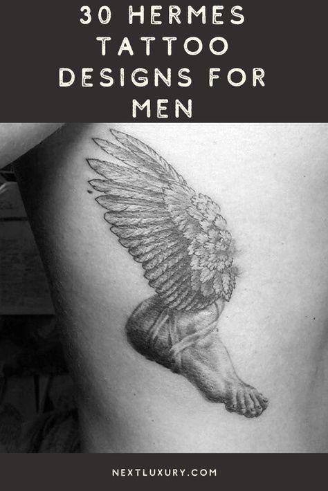 Staff Of Hermes Tattoo, Hermes Tattoo Design, Hermes Symbol Tattoo, Hermes Ankle Tattoo, Hermes God Tattoo, Hermes Greek God Tattoo, Hermes Wings Tattoo, Hermes Wings Tattoo Ankle, Mercury Mythology