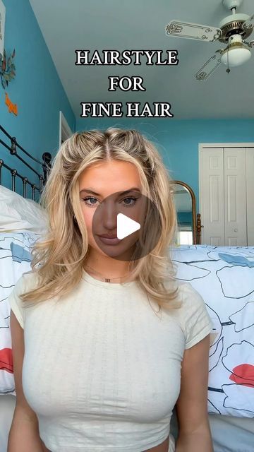 Megan James | 5 min hairstyle for fine hair 🥰 #hairstyle #finehair #thinhair #hairtutorial #halfuphalfdownhairstyle | Instagram Delaney Childs Hair, 5 Min Hairstyles, Oily Hair Hairstyles, Hairstyle For Fine Hair, James 5, Oily Hair, Half Up Half Down Hair, December 11, Fine Hair