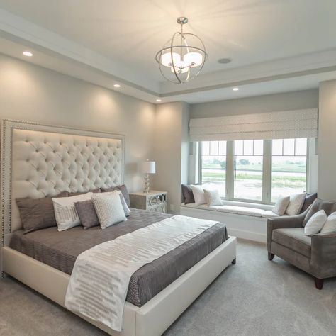 Suburban Glamour Residence - Contemporary - Bedroom - Chicago - by Inspired Interiors | Houzz Suburban Bedroom, Suburban House Interior, Gray Floors Bedroom, Floor Bedroom Ideas, Morden House, Contemporary Bedrooms, Contemporary Bedroom Design, Color Decor, Dream Life House