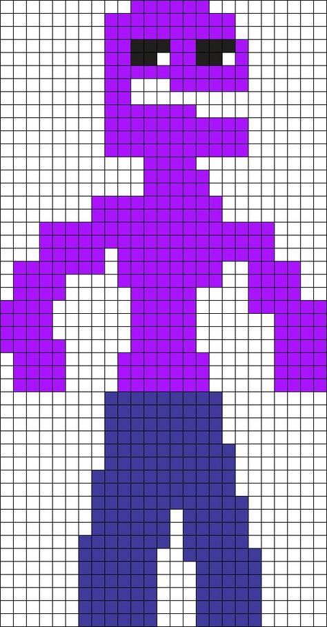 Purple Guy/Michael Afton <3 Perler Bead Pattern | Bead Sprites | Characters Fuse Bead Patterns Rave Light, Kandi Mask, Kandi Perler, Fuse Bead Patterns, Kandi Cuff, Michael Afton, Photo Pattern, Pattern Maker, Kandi Patterns