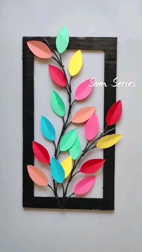 DIY Wall Hanging craft | Pinterest Seni Dan Kraf, Handmade Paper Crafts, Paper Craft Diy Projects, Diy Paper Crafts Decoration, Paper Flowers Craft, Diy Crafts Paper Flowers, Kraf Diy, Diy Crafts For Kids Easy, Origami Crafts Diy