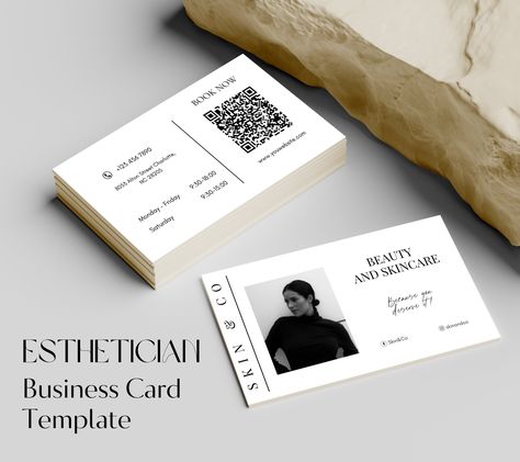 Esthetician business cards, printable templates and branding resources for your esthetician business. Boost your clientele and grow your business with professional marketing. #Marketing_Products_Ideas #Aesthetician_Business_Cards #Business_Card_Design_With_Picture #Business_Cards_Esthetician One Sided Business Card, Business Card Design With Picture, Aesthetician Business Cards, Facial Business Cards, Business Card Esthetician, Business Card Design With Photo, Wellness Business Cards, Esthetician Business Cards Ideas, Business Cards Aesthetic