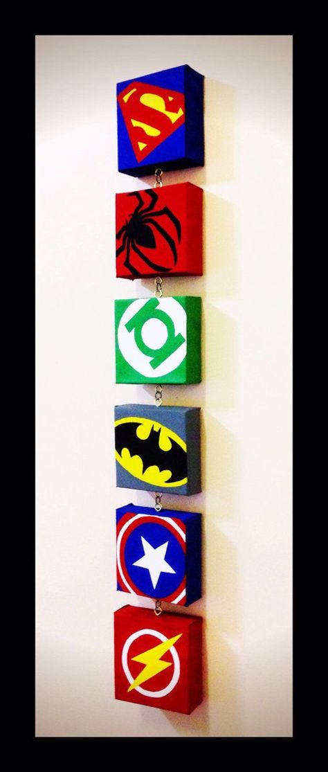 Craft Room Lighting, Superhero Canvas, Spiderman Room, Thor Avengers, Superhero Invitations, Superhero Bedroom, Superhero Wall, Superhero Gifts, Superhero Room