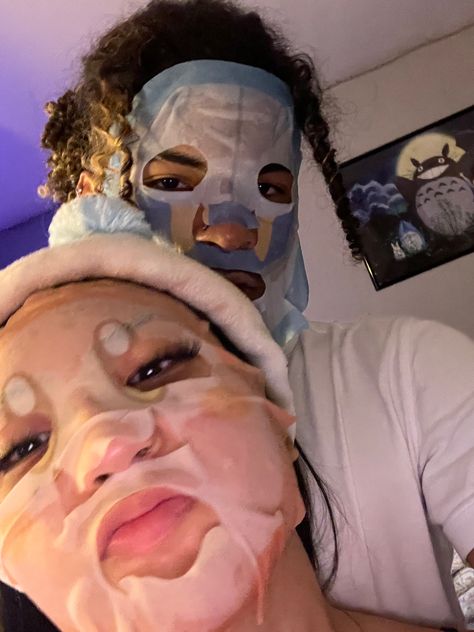 Masker Date, Hello Kitty Face Mask Couple, Face Mask Couple Pictures, Couples Face Masks Pictures, Couple Facemask, Face Mask Couple, Couple Face Mask, Wanna Recreate, Face Mask Aesthetic