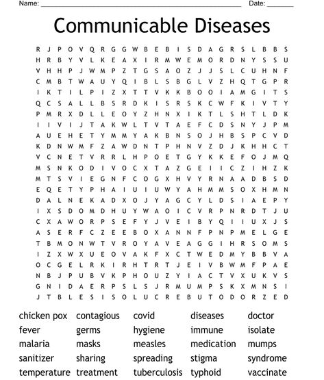 Communicable Diseases Word Search Non Communicable Diseases, Communicable Diseases, Non Communicable Disease, Easy Word Search, Medical Words, Indoor Birthday, Disease Symptoms, Word Search Games, Studio Background Images