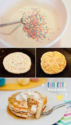 Breakfast Party Decorations, Pancakes And Pajamas Party, Funfetti Pancakes, Party Breakfast, Kids Pancakes, Birthday Breakfast Party, Brunch Party Decorations, Pancake Party, Pajamas Party