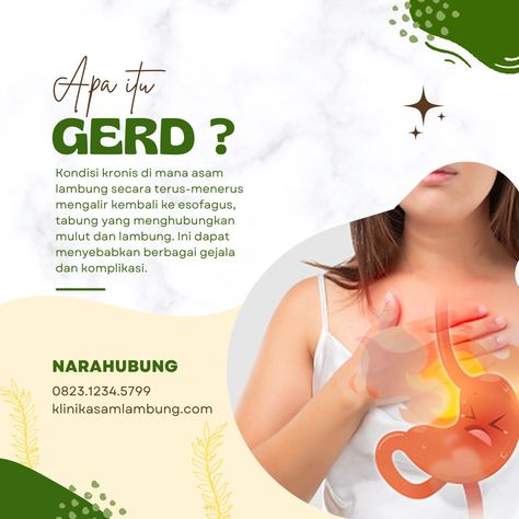 🔥 APA ITU GERD? 🔥 Ini lebih dari sekadar masalah lambung biasa! GERD (Gastroesophageal Reflux Disease) adalah kondisi kronis yang bisa menyerang siapa saja. Jika sering merasakan panas di dada atau asam lambung naik terus-menerus, JANGAN DIABAIKAN! ⛔ GERD terjadi saat asam lambung terus mengalir kembali ke esofagus, yang bisa memicu berbagai gejala tidak nyaman dan bahkan KOMPLIKASI berbahaya! TANDA-TANDA ALARM 🚨: - Panas atau nyeri di dada - Asam lambung naik sampai ke tenggorokan - Mual ... Asam Lambung, Reflux Disease