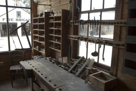 Love this image: inside of a wood working shop - not commercial property released - By stockarch.com user: golddigger Carpenter Workbench, Remove Water Stains From Wood, Vintage High School, Vintage Workshop, Woodshop Tools, Workbench Ideas, Old Tool Boxes, White Toothpaste, Antique Hand Tools