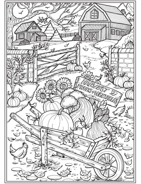 Welcome to Dover Publications Free Printable Coloring Pages For Adults Aesthetic, Free Printable Coloring Pages For Adults Colouring Sheets, Modele Zentangle, Dover Coloring Pages, Farm Coloring Pages, Creative Haven Coloring Books, Fall Coloring, House Colouring Pages, Dover Publications