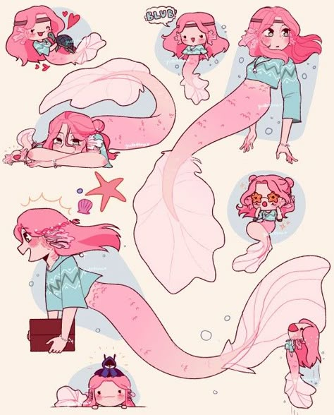 Mermaid Pose, Noot Noot, Mermaid Drawings, Cute Mermaid, Dessin Adorable, Oc Inspo, Mermaid Art, Cute Little Drawings, Cute Art Styles