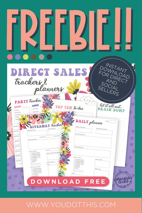 Snag 23 printable trackers & planner to keep your direct sales business going - FOR FREE! Direct Sales Planner, Daily Focus, Sales Tracker, Winner Announcement, Direct Sales Business, Company Job, How To Use Facebook, Online Jobs From Home, Get Free Stuff