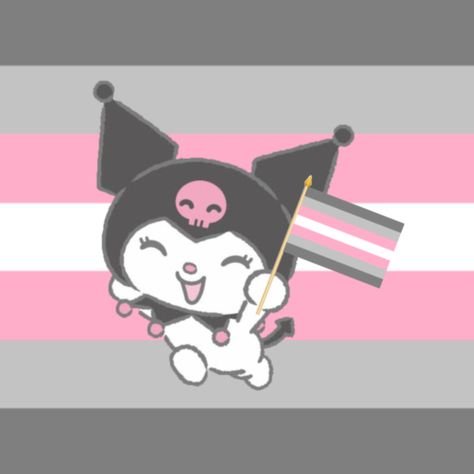 #demigirl #aesthetic #pfp #pride #kuromi #mymelody Omni Demigirl Pfp, Demigirl Flag Aesthetic, Pride Icons Aesthetic, Demi Girl Aesthetic, Cupioromantic Pfp, Demigirl Art, Demi Girl Flag, Kuromi Profile, Demigirl Pfp