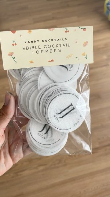 Bartending Service | Mixologist on Instagram: "What can I say, I am a sucker for details 😍 These customized toppers are seriously so cute! I just changed my toppers to all include a 50 count per package! You get way more for a better price 😋😋 . . . #beverages #coffeeshop #lemonade #cocktailparty #weddingphotography #weddingdecor #weddinginspiration #weddingplanner #eventplanner #eventdesign #eventdecor" Welcome Drink Wedding Ideas, Diy Edible Drink Toppers, Custom Wedding Details, Champagne Toppers, Custom Drink Toppers, Drink Toppers Wedding, Cocktail Party Decorations, Edible Cocktail Toppers, Details Darling