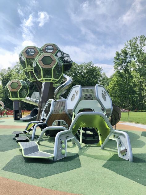 Parkour Playground, Futuristic Playground, Play Structures For Kids, Modern Playground, Geometric Dome, Cool Playgrounds, Kids Play Equipment, Adult Playground, Urban Playground