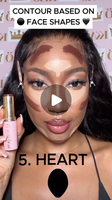 Contouring For Heart Shaped Face, Contouring Heart Shaped Face, Heart Shape Contour, How To Sculpt Your Face With Makeup, Oblong Face Contouring, Contour Oval Face Step By Step, Contour Big Forehead, Heart Shaped Face Makeup Contouring, Heart Face Contouring