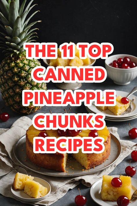 A photo of a canned pineapple chunks recipes Tinned Pineapple Recipes, Recipes Using Pineapple Chunks, Pineapple Chunks Recipes, Recipes Using Pineapple, Canned Pineapple Recipes, Recipe With Pineapple Chunks, Great Salads, Survival Recipes, Pineapple Dessert