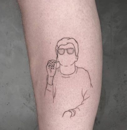 Movie Tattoos Minimalist, Breakfast Club Tattoo, Skin Doodles, Mac Miller Tattoos, Pop Culture Tattoos, Culture Tattoos, Club Tattoo, Movie Tattoo, Movie Tattoos