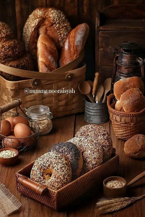 Bread Photography Food Photo, Bread Photography Styling, Bread Styling, Bakery Moodboard, Bread Photography, Baking Photography, Breakfast Photography, Bakery Interior, Bread Shop