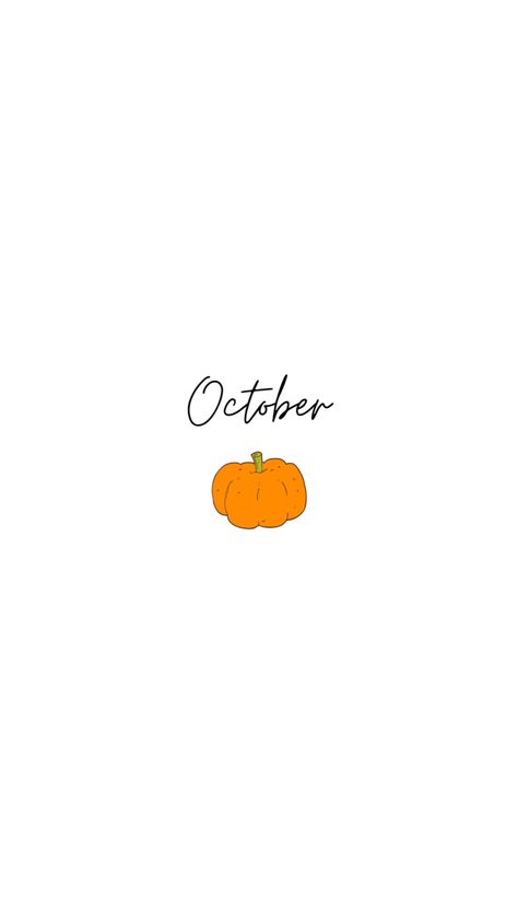 October 1st Wallpaper, Cute Wallpapers October, October Profile Picture, October Cute Wallpaper, Minimalist Pumpkin Wallpaper, Hello Pumpkin Wallpaper, October Widgets Aesthetic, October Phone Background, October Background Wallpapers