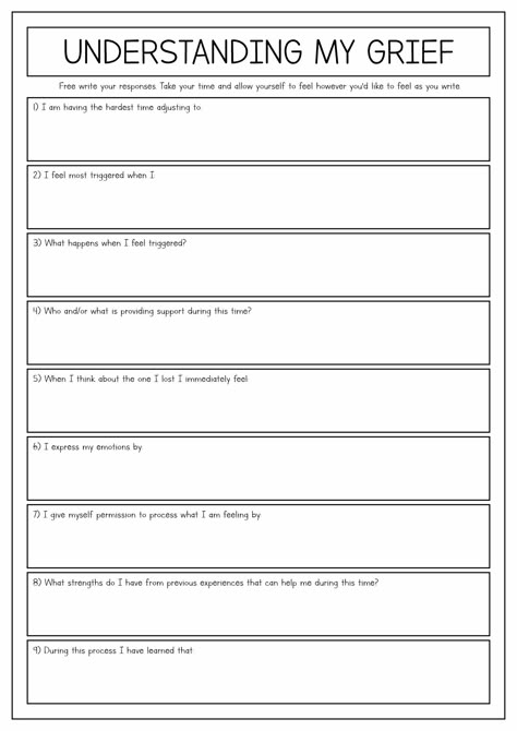 Coping Skills for Grief and Loss Worksheets Anger Worksheets, Coping Skills Worksheets, Guilt And Shame, Cbt Worksheets, Counseling Worksheets, Coping With Loss, To Do List Printable, Counseling Activities, Therapy Counseling