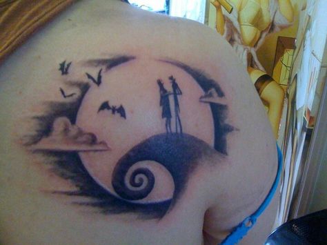 Perfect jack & Sally tattoo Tattoo Nightmares, Tim Burton Tattoo, Jack Tattoo, Jack Y Sally, Tattoo Disney, Nightmare Before Christmas Tattoo, Tattoos Infinity, Christmas Tattoo, Sweet Tattoos