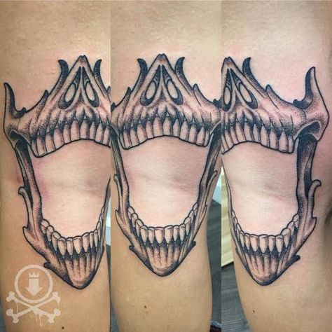 Awesome dot-work style mandible tattoo by Chris Curtis. #12ozstudios #team12oz #tattoos #tattooartist #dotwork #blackwork #mandible #tattoosformen #tattoosforwomen Mandible Tattoo, Work Style, Custom Tattoo, Work Fashion, Blackwork, Tattoos For Guys, Tattoo Artists, Tattoos For Women, Anatomy