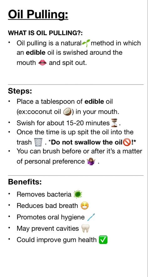 Coconut Mouth Wash Oil Pulling, Diy Oil Pulling Recipe, Oil Pulling Aesthetic, Oil Pulling Before And After, Oils For Oil Pulling, How To Oil Pull, Oil Pulling With Coconut Oil, Coconut Pulling, White Teeth Diy