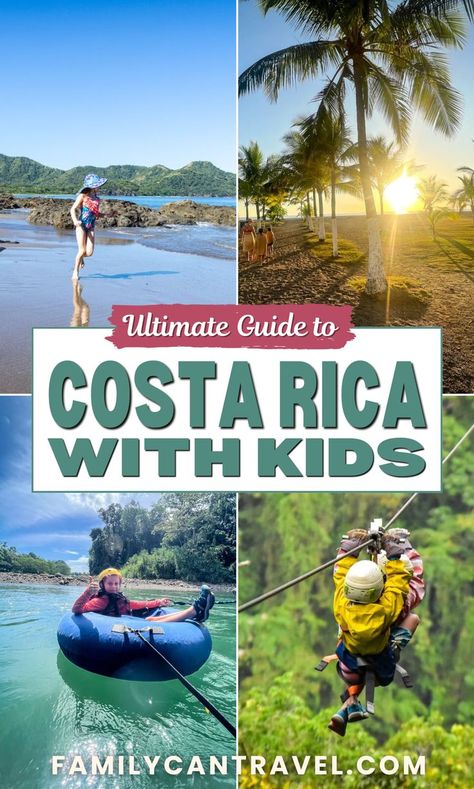 Have you got Costa Rica in your summer bucket list? Check out our ultimate guide to Costa Rica with kids, and start planning an epic family trip to this beautiful region in Central America. In this post, we share essential Costa Rica travel tips, including how to plan your Costa Rica vacation, getting around Costa Rica with kids, our family-friendly Costa Rica road trip itinerary, and all the best things to do in Costa Rica with kids! Costa Rica With Kids, Arenal Costa Rica, Costa Rica Wildlife, Costa Rica Travel Guide, Arenal Volcano, Visit Costa Rica, Family Friendly Resorts, Costa Rica Vacation, Vacation Goals