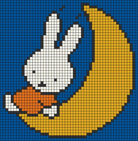 Alpha pattern #163420 | BraceletBook Miffy Cross Stitch, Miffy Pixel Grid, Miffy Alpha Pattern, Miffy Pixel Art, Moomin Cross Stitch, Miffy Embroidery, Black Pixel Art, Pixel Grid Ideas, Crochet Pixel Grid