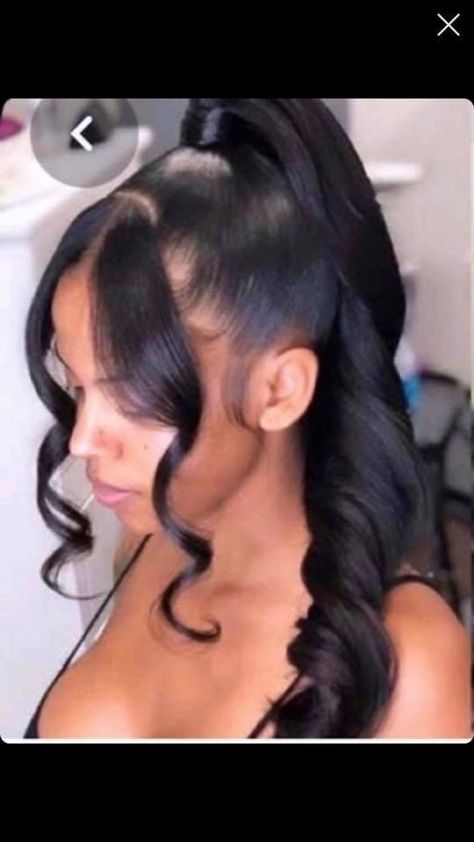 Bridesmaid Hairstyles Black Women Ponytail, Bridesmaid High Ponytail Hairstyles, Gel Bolla Hairstyles, Side Ponytail Hairstyles For Black Women, High Ponytail With Bangs, Prom Hairstyles Ponytail, Bridesmaid Hairstyles Black Women, Bday Hair, High Ponytail Hairstyles