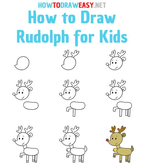 How to Draw Rudolph Step by Step #Rudolph #DrawingRudolph #RudolphDrawing #RudolphtheRedNosedReindeer #SantaReindeer #DrawingRedNosedReindeer #NewYear #MerryChristmas #DrawingNewYear #DrawingMerryChristmas #NewYearDrawing #MerryChrismasDrawing #DrawingDeer #DrawingRudolphStepbyStep How To Draw Reindeer Step By Step, How To Draw Rudolph, How To Draw Rudolph Step By Step, Step By Step Christmas Drawings For Kids, Rudolph Drawing, Chismas Drawing, Easy Christmas Drawings For Kids, How To Draw Christmas Stuff, Christmas Drawings For Kids