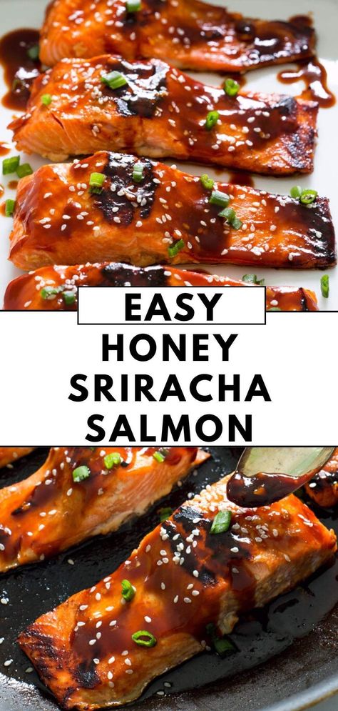 Sriracha Maple Salmon Pioneer Woman, Siracha Honey Salmon Baked, Salmon Recipes Sweet And Spicy, Salmon Siracha Recipes, Best Salmon Glaze, Honey Seared Salmon, Salmon Recipes Siracha, Salmon Honey Siracha Recipes, Honey Salmon Recipes Stove Top