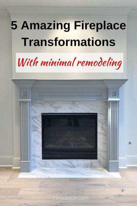 How To Remodel Fireplace Mantle, Traditional Fireplaces And Mantels, Updated Fireplace Mantle, Fireplace Makeover Tile Modern, Fireplace Granite Surround, Painted Fireplace Mantles, Transitional Fireplace Makeover, Transitional Fireplace Mantle, Marble Tile Fireplace Wall