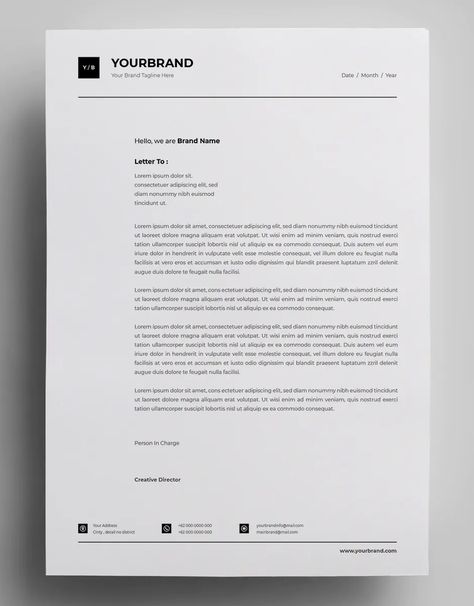 Minimalist Letterhead Template Vector EPS, AI Minimalist Letterhead, Free Letterhead Template Word, Typographie Design, Letterhead Designs, Letterhead Design Inspiration, Professional Letterhead Template, Letterhead Template Word, Free Letterhead Templates, Company Letterhead Template