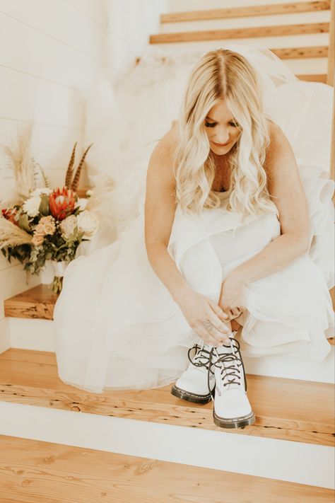 Dr Marten Wedding Dress, Wedding Dresses With Doc Martens, Dr Martens Wedding Dress, White Dr Martens Wedding, Doc Martens With Wedding Dress, Doc Martens Bride, White Docs Wedding, White Docs Wedding Dress, Dr Marten Wedding