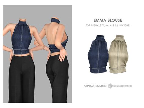 The Sims Resource - Emma Blouse Sims 4 Podcast Cc, Sims 4 Cc Clothes The Sims Resource, The Sims Resource Clothing, Sims 4 Blouse, Sims Resource Cc, Sims 4 Cc Clothing Female, Sims 4 Tops Cc, The Sims 4 Resource, Sims 4 The Sims Resource