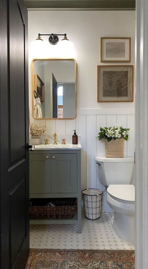 Getting ready to update your powder room? No matter your budget, here are 50 ideas for how to decorate a small half bathroom for inspiration. Budget Powder Room, Ikea Pantry, Small Half Bathroom, White Chrome Nails, White French Tip, Vintage Farmhouse Decor, Half Bathroom, Small Bathroom Ideas, Small Budget