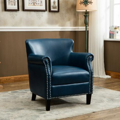 Classic & Traditional Accent Chairs | Hayneedle Traditional Accent Chair, Comfortable Accent Chairs, Leather Club Chairs, Swivel Chair Living Room, Timeless Furniture, Large Chair, Upholstered Accent Chairs, White Dining Chairs, Blue Chair