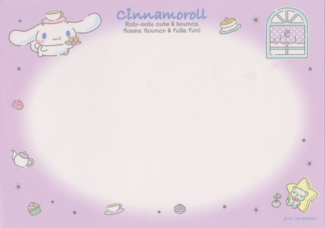 Cinnamoroll Note, Sanrio Journal, Sanrio Printables, Memo Sheets, Memo Paper, Roblox Roblox, Cute Stationery, Digital Journal, Journal Printables