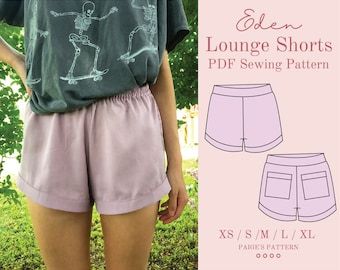 Upciclyng Clothes Diy Sewing Patterns, Lounge Shorts Pattern, Simple Sewing Projects Clothes, Easy Clothes To Sew For Beginners, Easy Top Patterns To Sew, Clothes Sewing Patterns Free, Sewing Inspiration Clothes, Sew Upcycle, Shorts Sewing Pattern