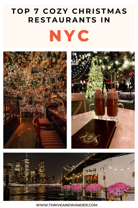 If you're on the hunt for the ultimate Christmas in NYC dining experience in the heart of the Big Apple, you're in for a treat!

I've scoured the bustling streets of NYC to bring you the top 7 coziest Christmas restaurants that will fill your heart with warmth and your belly with delicious holiday delights, including renowned spots like Balthazar and Rolf's.

So, let's dive in and discover where the holiday feasting begins! Cozy Nyc Restaurant, New York Christmas Restaurants, Ellen's Stardust Diner Nyc, Nyc Christmas Restaurants, Places To Eat In New York City, Rooftop Restaurants Nyc, New York Activities, Dinner In Nyc, Williamsburg New York