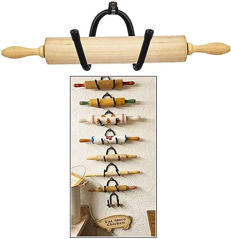 Rolling Pin Holder Rolling Pin Display Rack Rolling Pin Storage - the rack is adjustable to fit your different sizes, Decorative Colonial Wall Décor - Classic design blends with any decorating style: Amazon.co.uk: Kitchen & Home Rolling Pin Display Shelf, Small Rolling Pin Holder, Rolling Pin Hook, Rolling Pin Display For Christmas, Black Rolling Pin, Bee Mini Rolling Pin, Rolling Pin Display In A Badket, Rolling Pin Hooks, Transfers On Rolling Pins